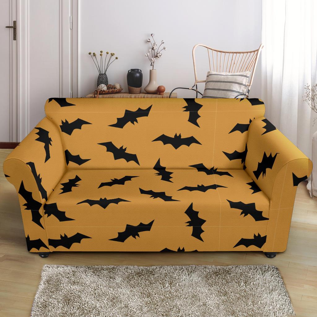 Bat Halloween Pattern Print Loveseat Cover-grizzshop