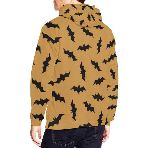 Bat Halloween Pattern Print Men Pullover Hoodie-grizzshop