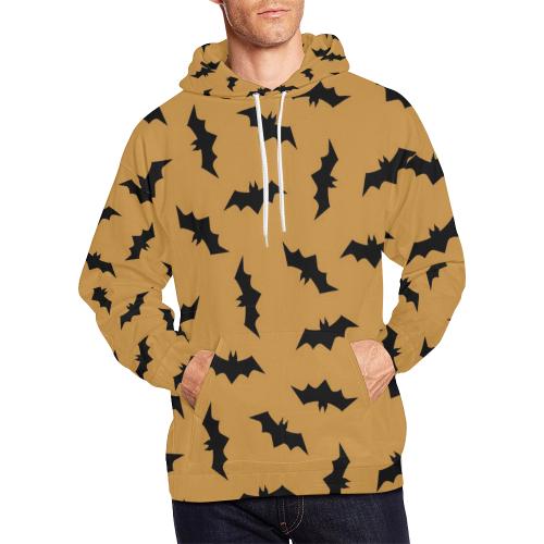 Bat Halloween Pattern Print Men Pullover Hoodie-grizzshop