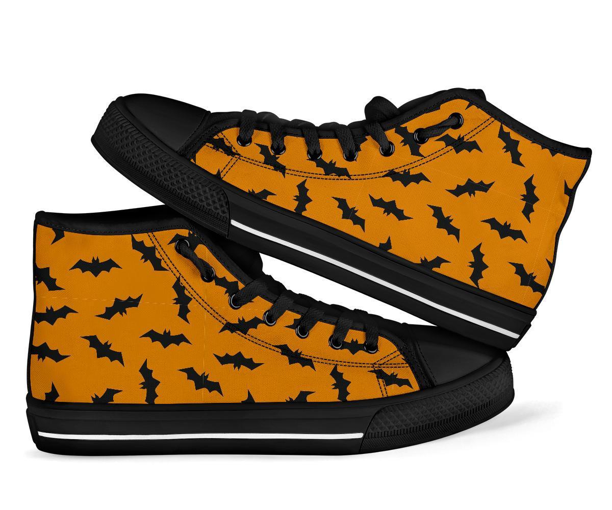 Bat Halloween Pattern Print Men Women's High Top Shoes-grizzshop