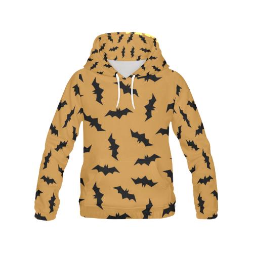 Bat Halloween Pattern Print Women Pullover Hoodie-grizzshop