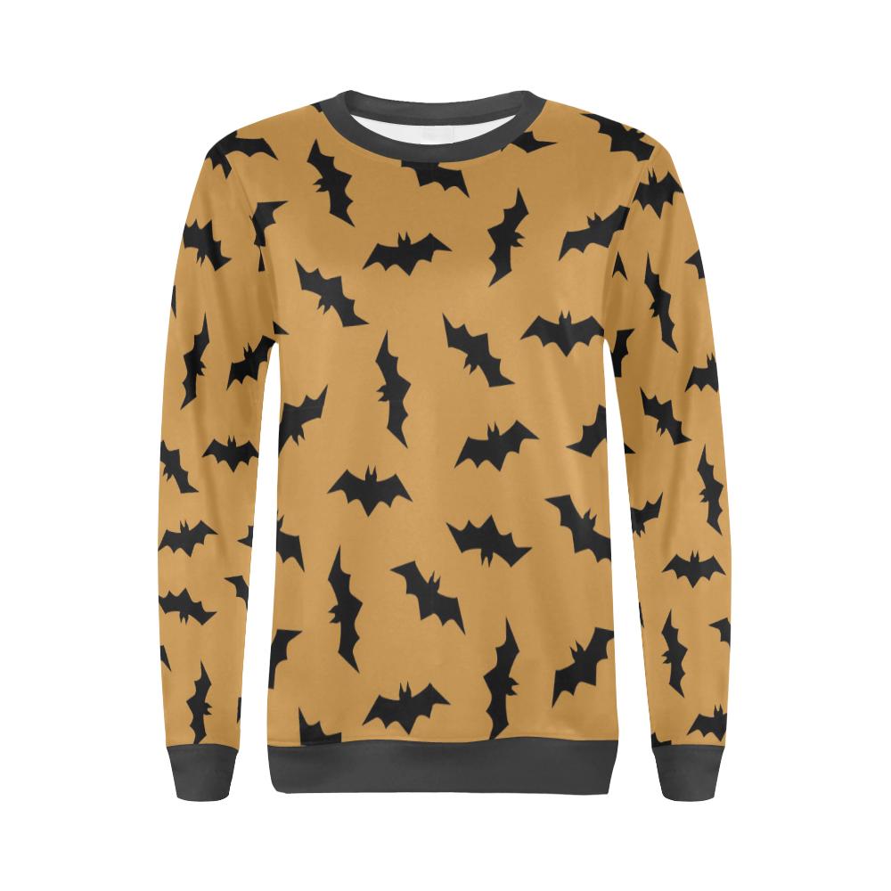 Bat Halloween Pattern Print Women's Sweatshirt-grizzshop