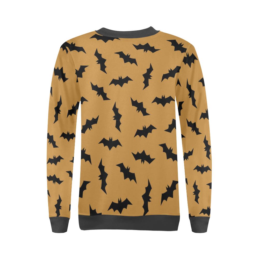 Bat Halloween Pattern Print Women's Sweatshirt-grizzshop