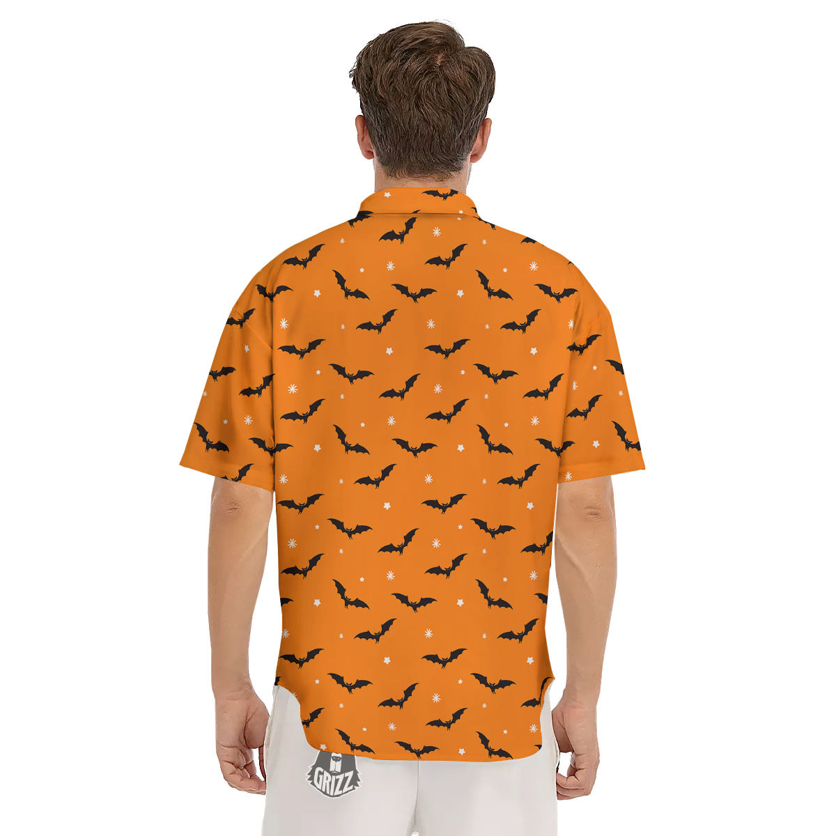 Bat Halloween Print Pattern Men's Short Sleeve Shirts-grizzshop