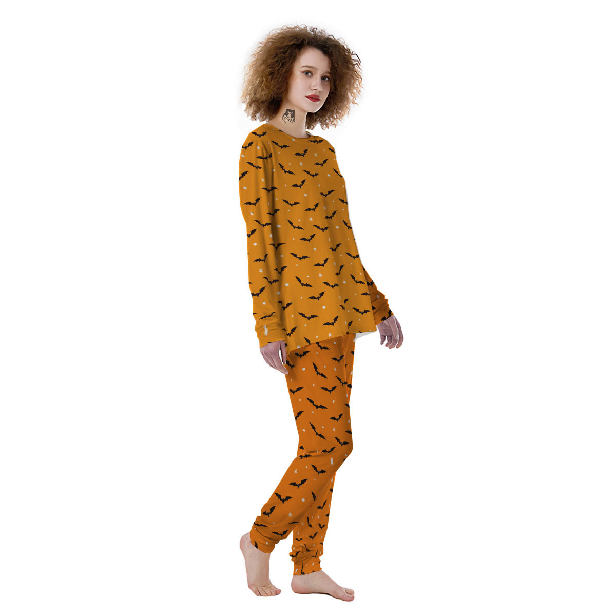 Bat Halloween Print Pattern Women's Pajamas-grizzshop