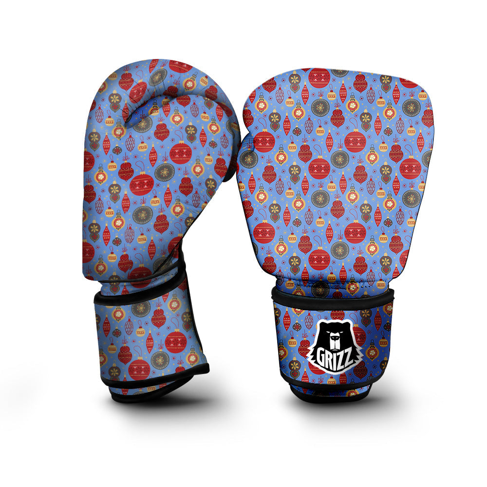 Baubles Christmas Print Pattern Boxing Gloves-grizzshop