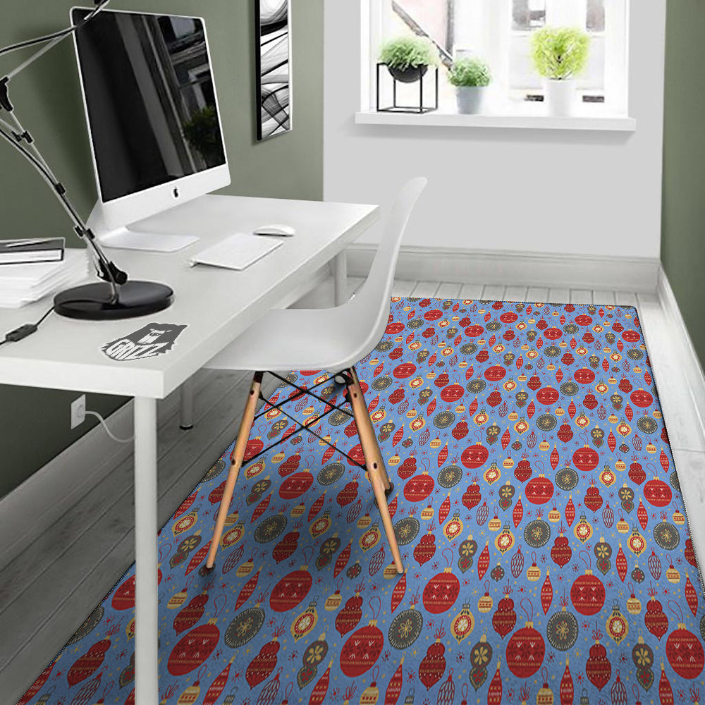 Baubles Christmas Print Pattern Floor Mat-grizzshop