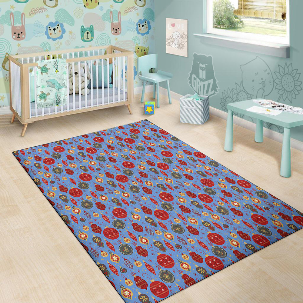 Baubles Christmas Print Pattern Floor Mat-grizzshop