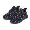 Be My Valentine Floral Print Pattern Black Running Shoes-grizzshop