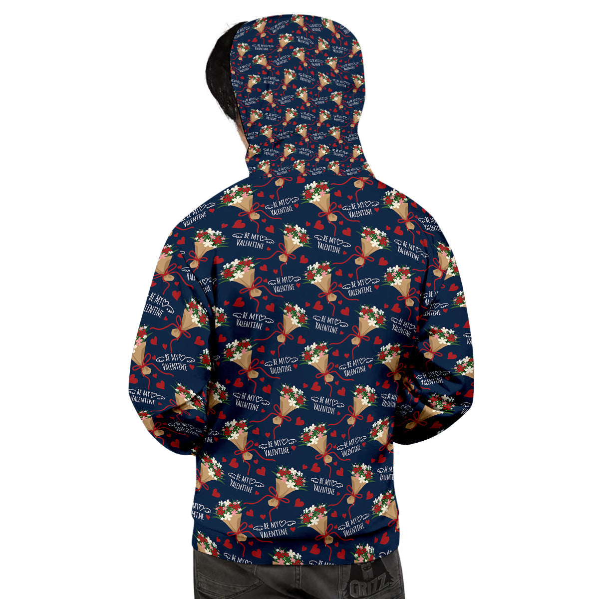 Be My Valentine Floral Print Pattern Men's Hoodie-grizzshop