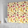 Beach Pattern Print Bathroom Shower Curtain-grizzshop