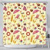 Beach Pattern Print Bathroom Shower Curtain-grizzshop