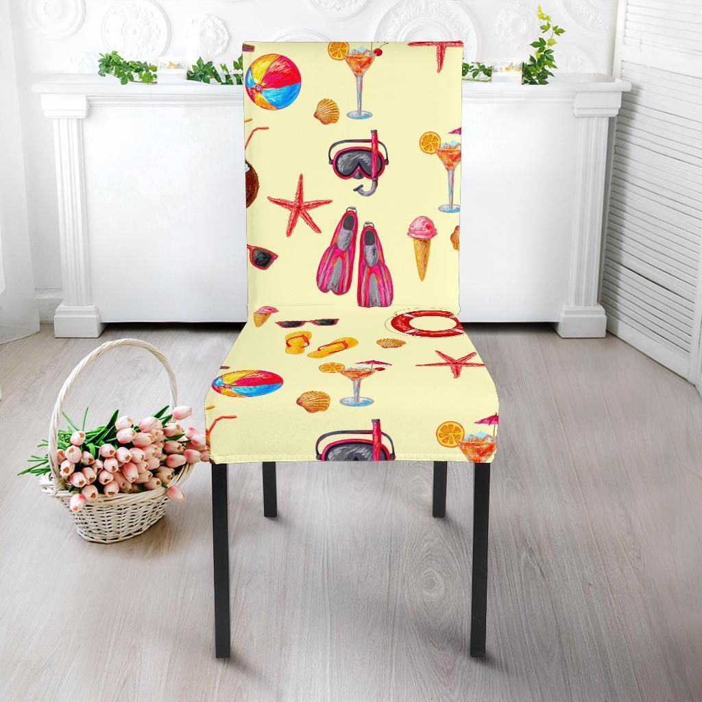 Beach Pattern Print Chair Cover-grizzshop