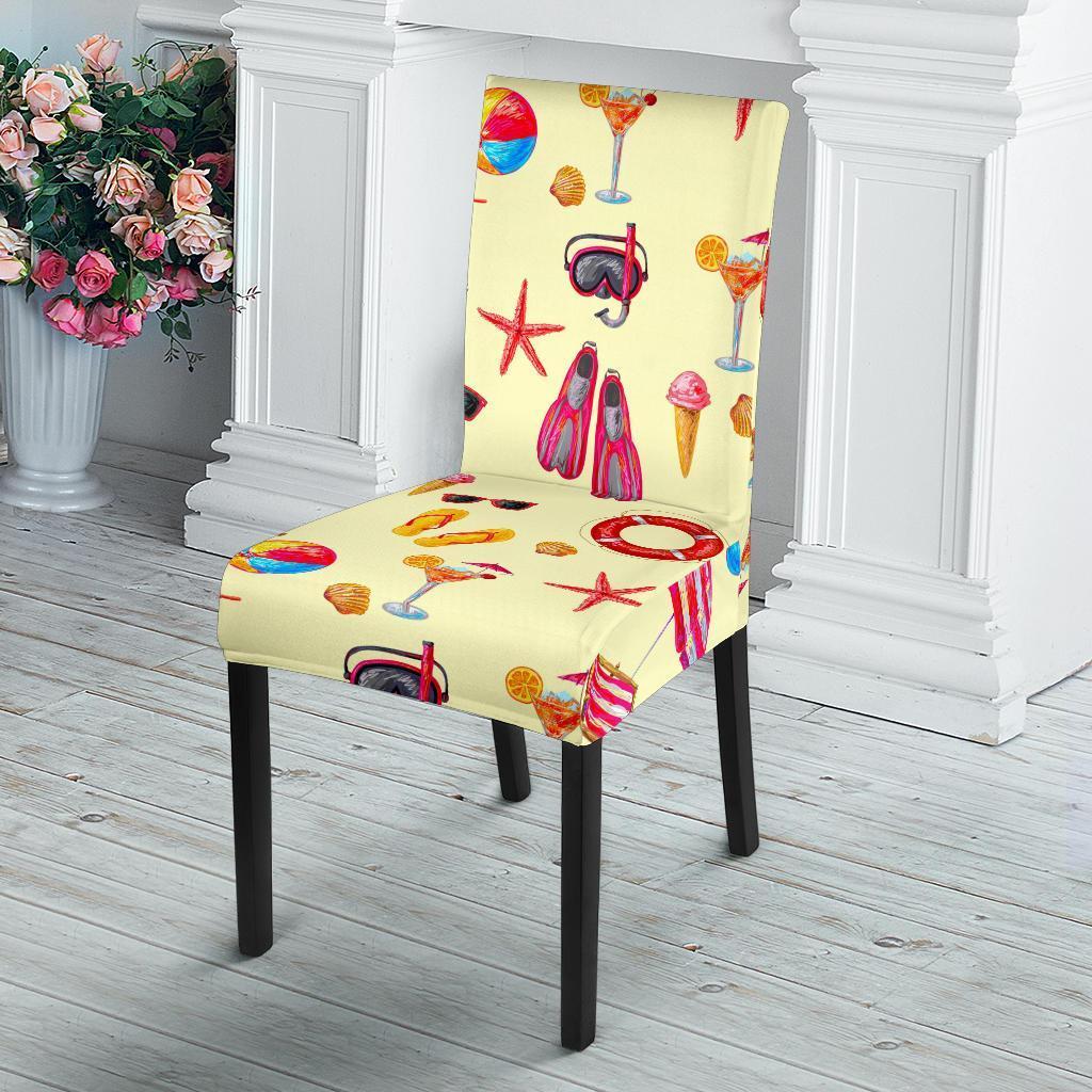 Beach Pattern Print Chair Cover-grizzshop