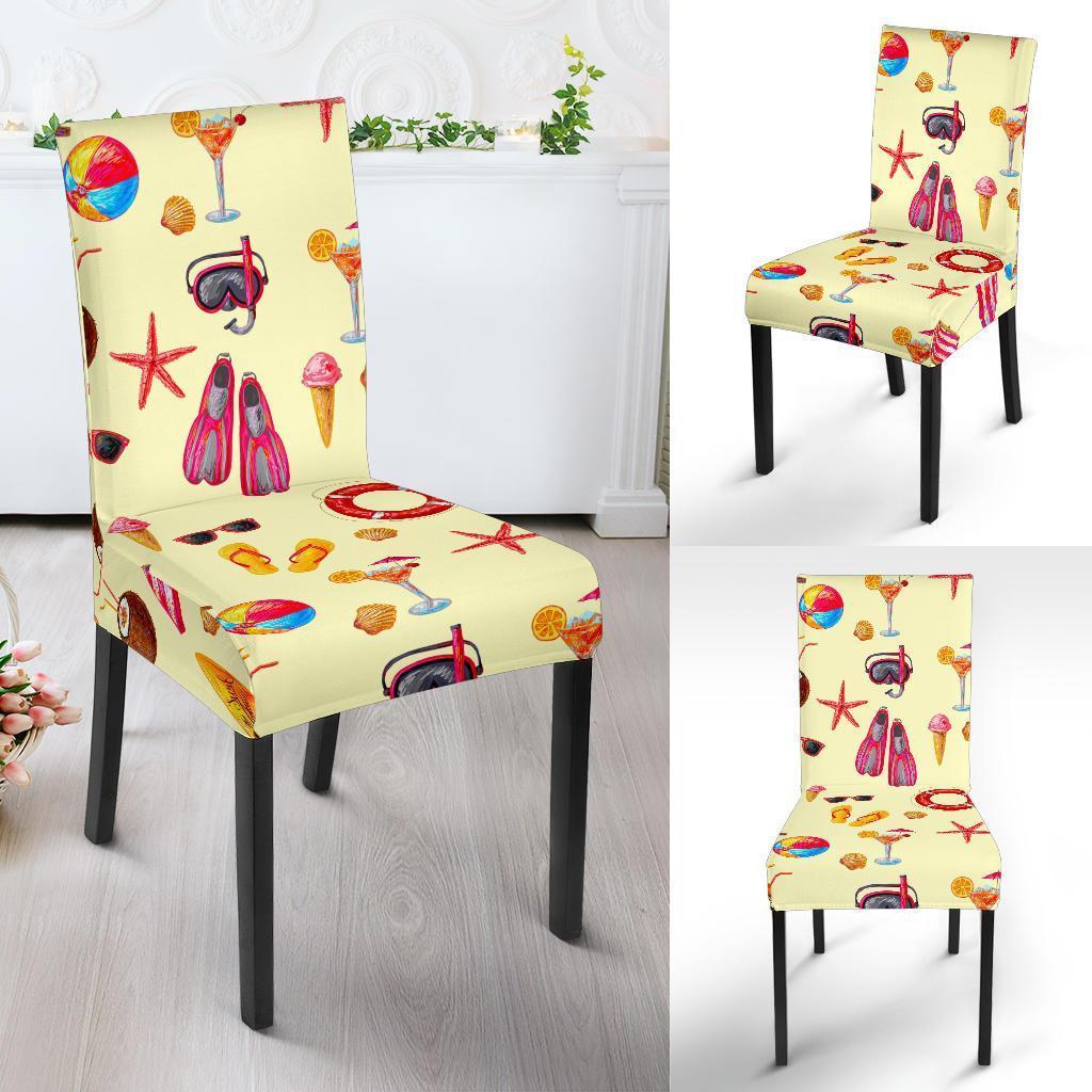 Beach Pattern Print Chair Cover-grizzshop