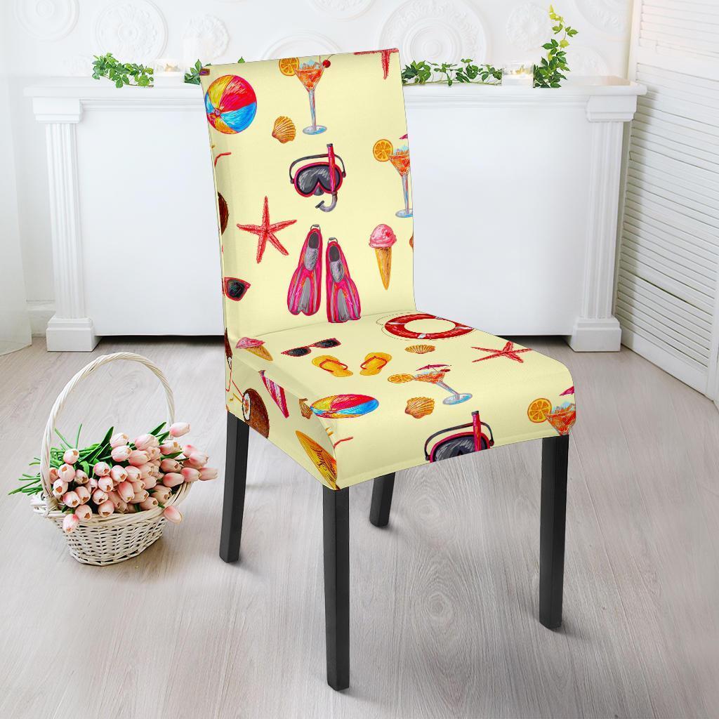 Beach Pattern Print Chair Cover-grizzshop
