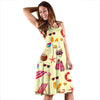 Beach Pattern Print Dress-grizzshop