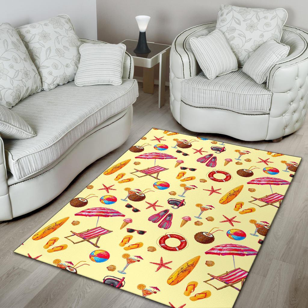 Beach Pattern Print Floor Mat-grizzshop