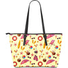 Beach Pattern Print Leather Tote Bag-grizzshop