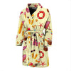 Beach Pattern Print Men Long Robe-grizzshop