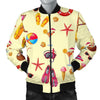 Beach Pattern Print Men's Bomber Jacket-grizzshop