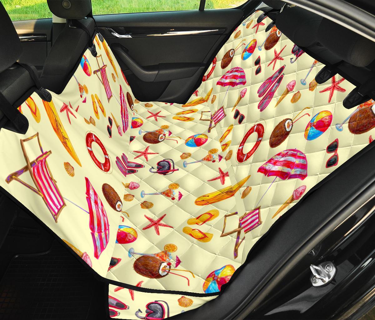 Beach Pattern Print Pet Car Seat Cover-grizzshop