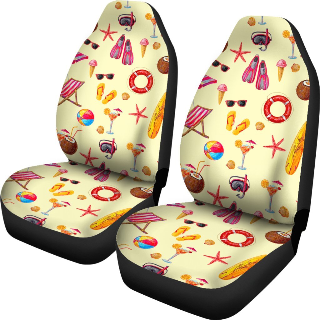 Beach Pattern Print Universal Fit Car Seat Covers-grizzshop