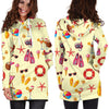 Beach Pattern Print Women Hoodie Dress-grizzshop