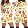 Beach Pattern Print Women Hoodie Dress-grizzshop