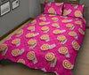 Beach Pink Pattern Print Bed Set Quilt-grizzshop