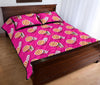 Beach Pink Pattern Print Bed Set Quilt-grizzshop