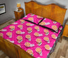 Beach Pink Pattern Print Bed Set Quilt-grizzshop