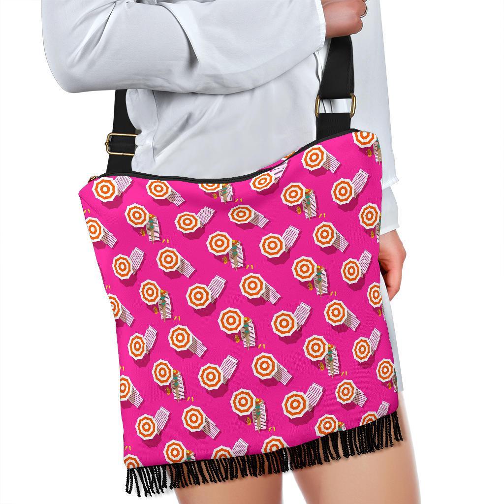 Beach Pink Pattern Print Crossbody bags-grizzshop