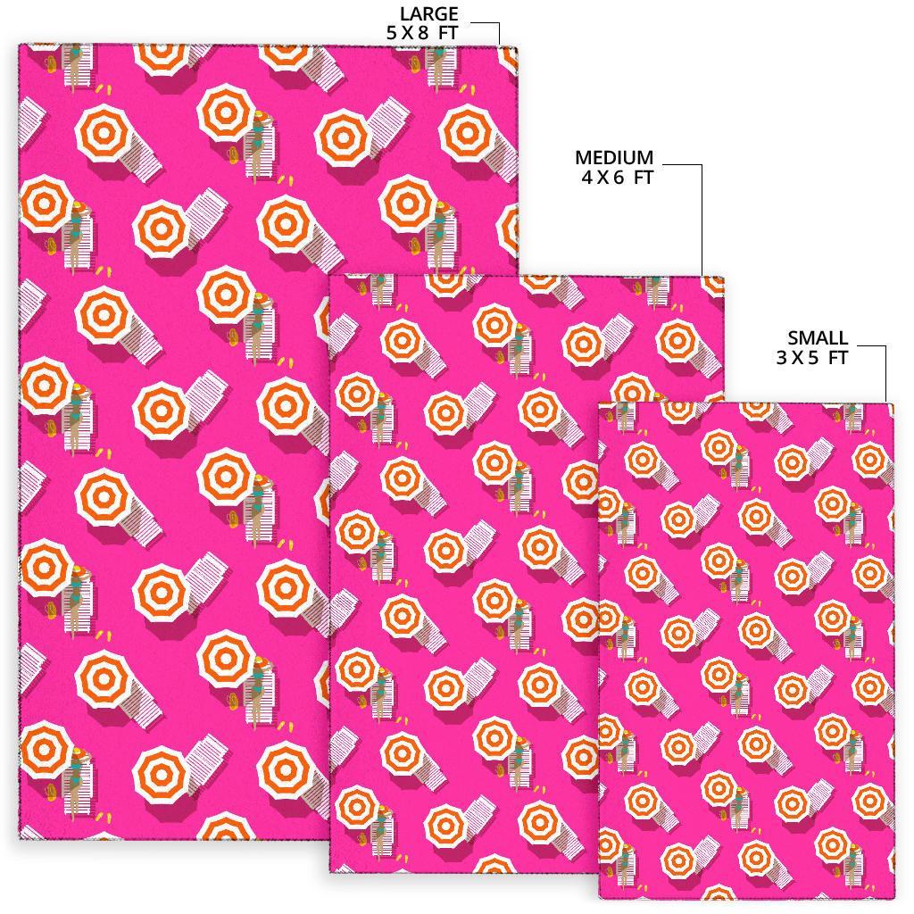 Beach Pink Pattern Print Floor Mat-grizzshop