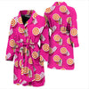 Beach Pink Pattern Print Men Long Robe-grizzshop