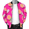 Beach Pink Pattern Print Men's Bomber Jacket-grizzshop