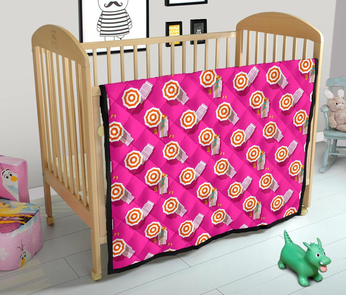 Beach Pink Pattern Print Quilt-grizzshop