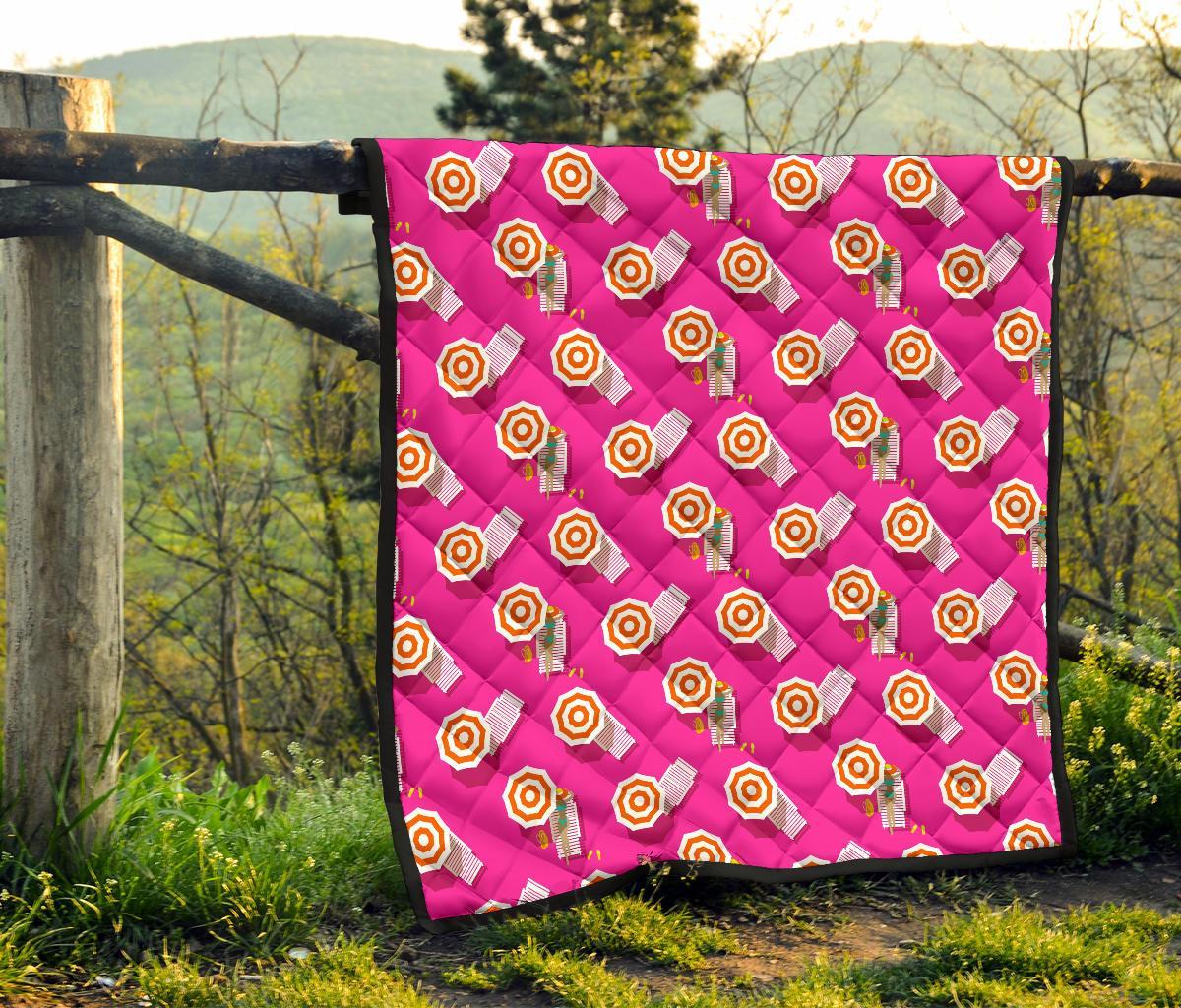 Beach Pink Pattern Print Quilt-grizzshop