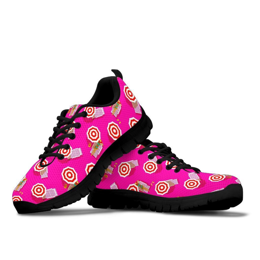 Beach Pink Pattern Print Sneaker Shoes For Men Women-grizzshop