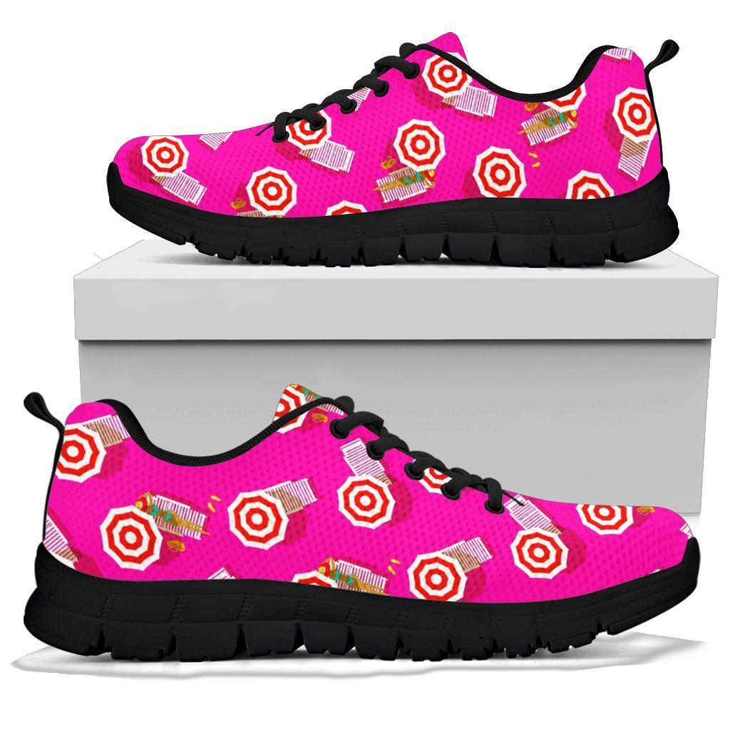 Beach Pink Pattern Print Sneaker Shoes For Men Women-grizzshop