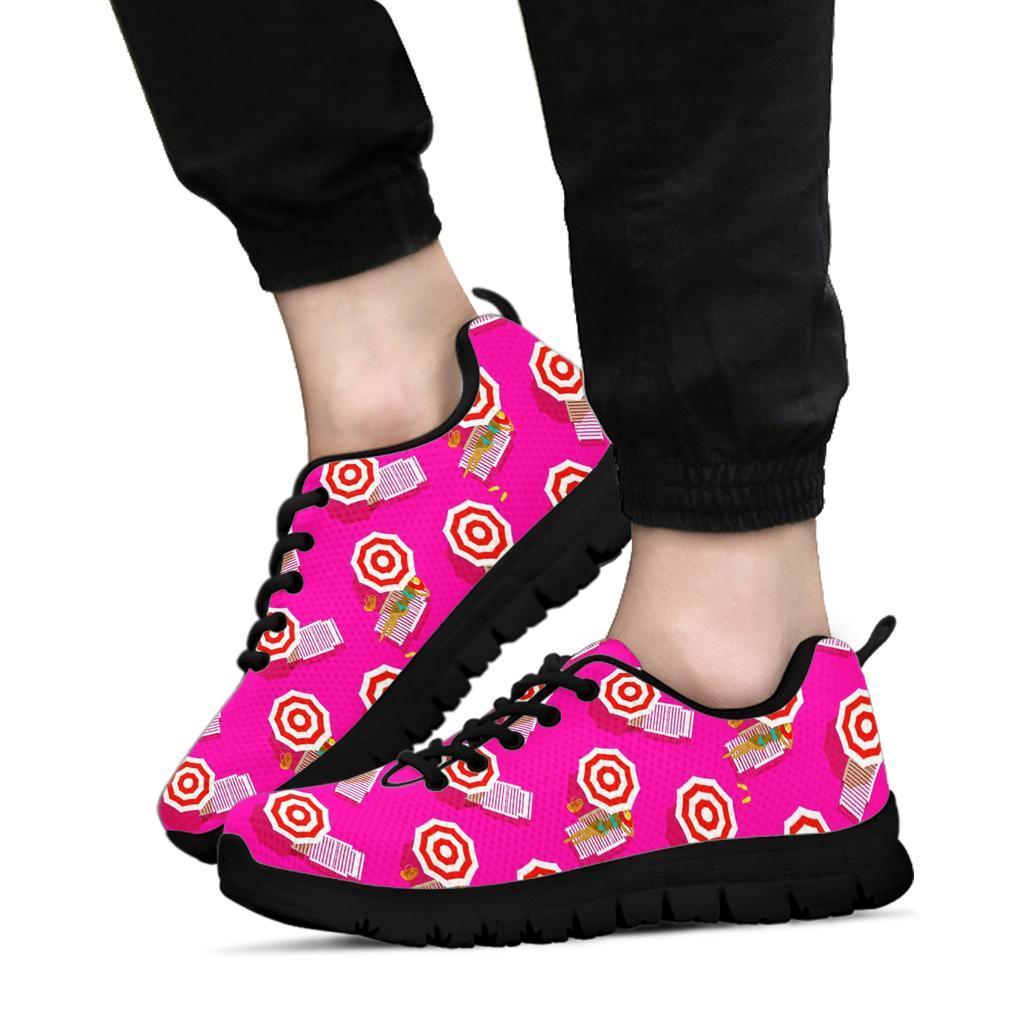 Beach Pink Pattern Print Sneaker Shoes For Men Women-grizzshop