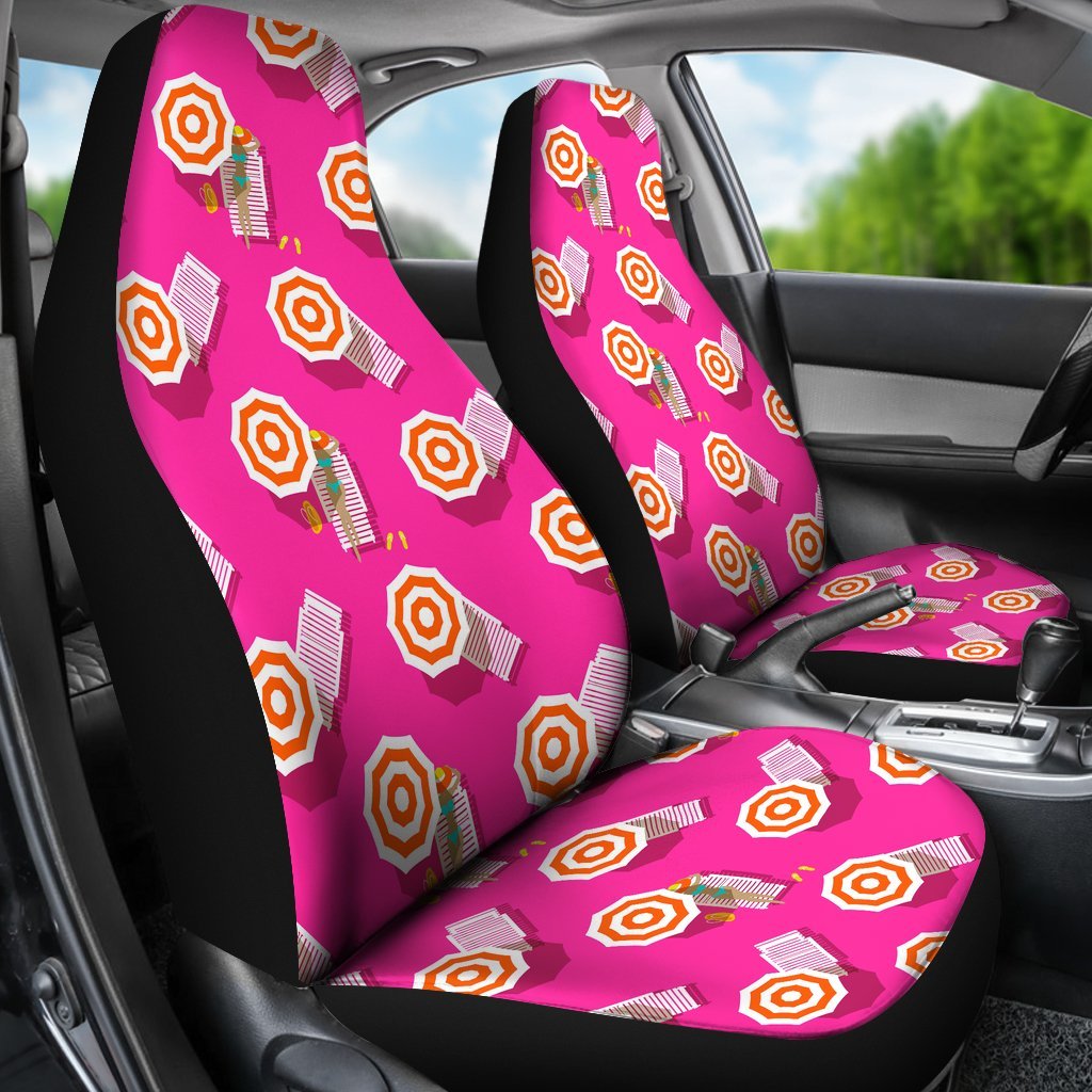 Beach Pink Pattern Print Universal Fit Car Seat Covers-grizzshop