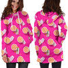 Beach Pink Pattern Print Women Hoodie Dress-grizzshop