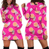 Beach Pink Pattern Print Women Hoodie Dress-grizzshop