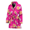 Beach Pink Pattern Print Women Long Robe-grizzshop