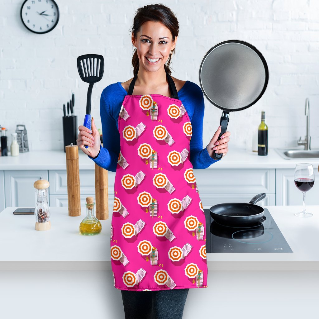 Beach Pink Pattern Print Women's Apron-grizzshop