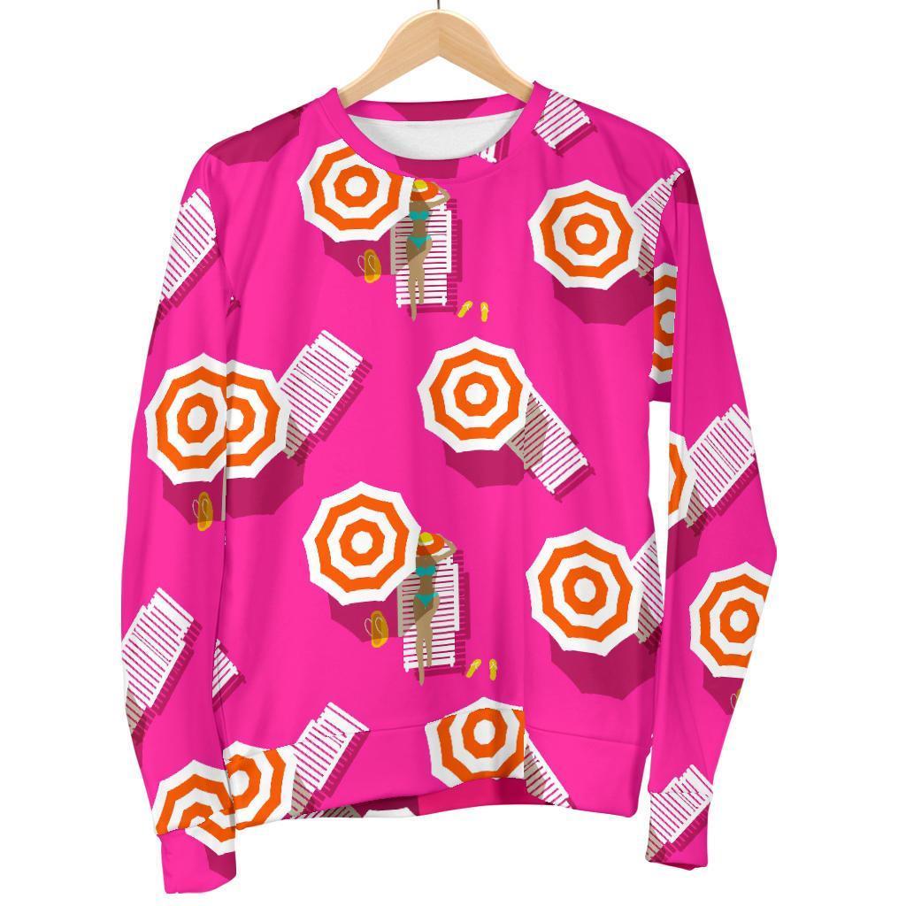 Beach Pink Pattern Print Women's Sweatshirt-grizzshop