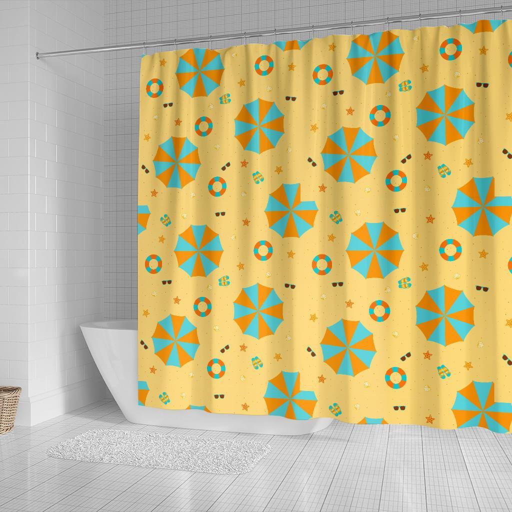 Beach Print Pattern Bathroom Shower Curtain-grizzshop