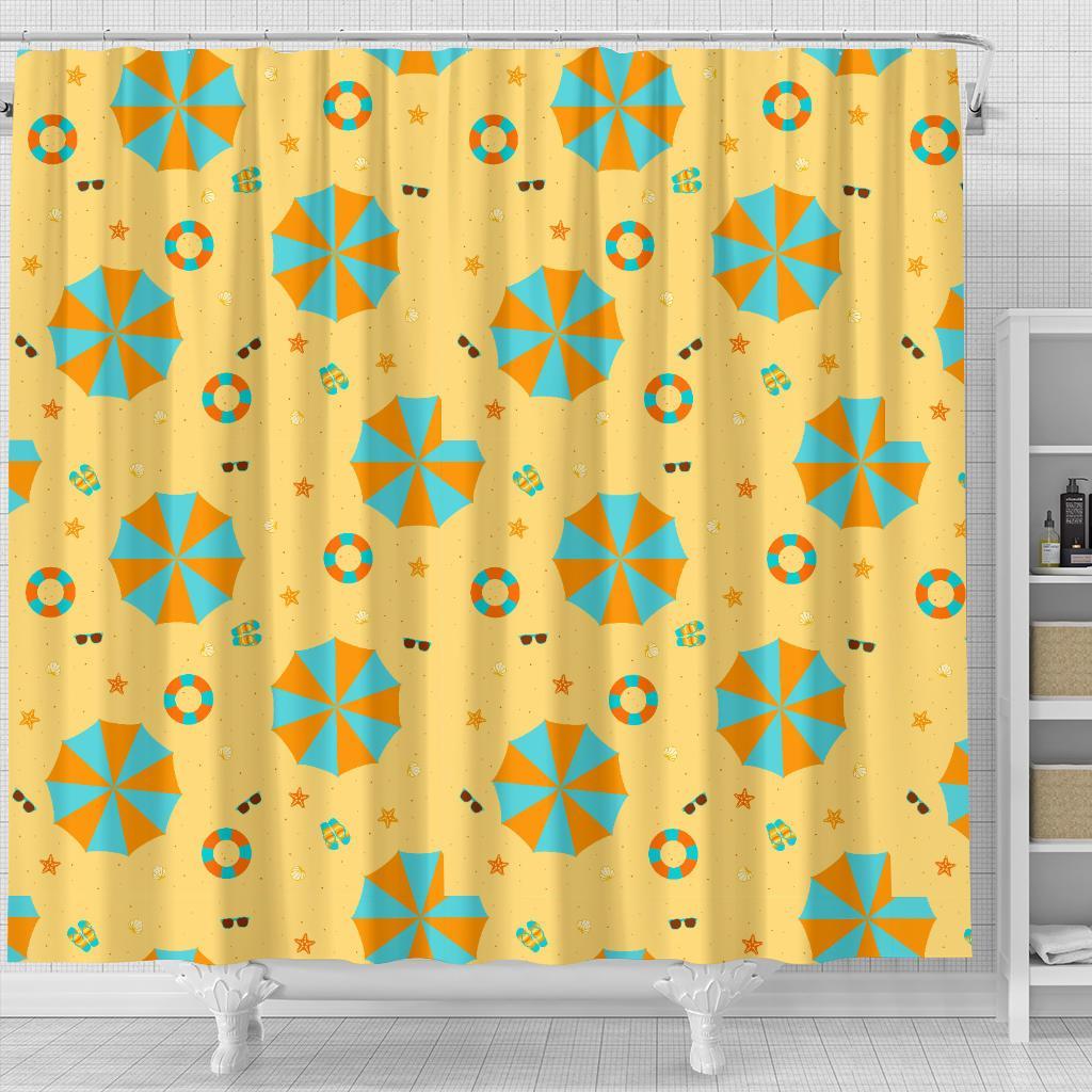 Beach Print Pattern Bathroom Shower Curtain-grizzshop