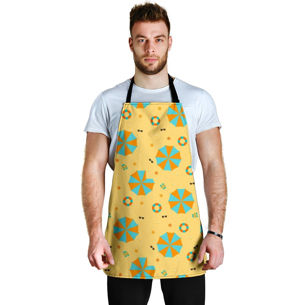 Beach Print Pattern Men's Apron-grizzshop